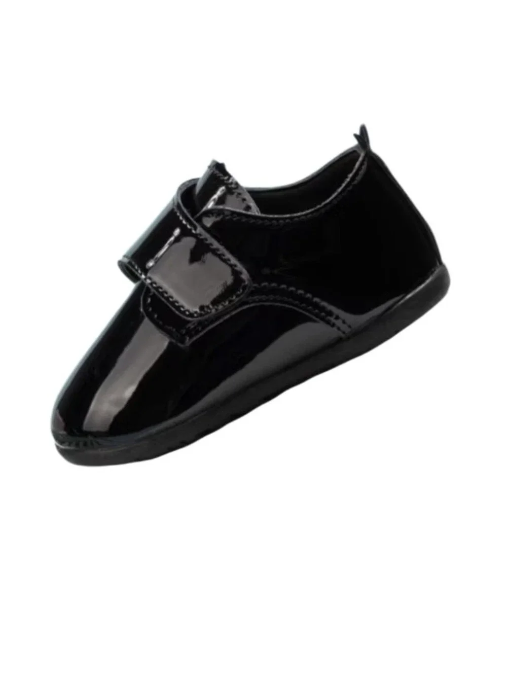 Toddler Black Patent Mary Jane Dress Shoes with Hook-and-Loop Strap